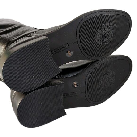 VINCE CAMUTO Alfella Knee High Riding Boot Black Leather Side Zip Women's 7 - Picture 7 of 8